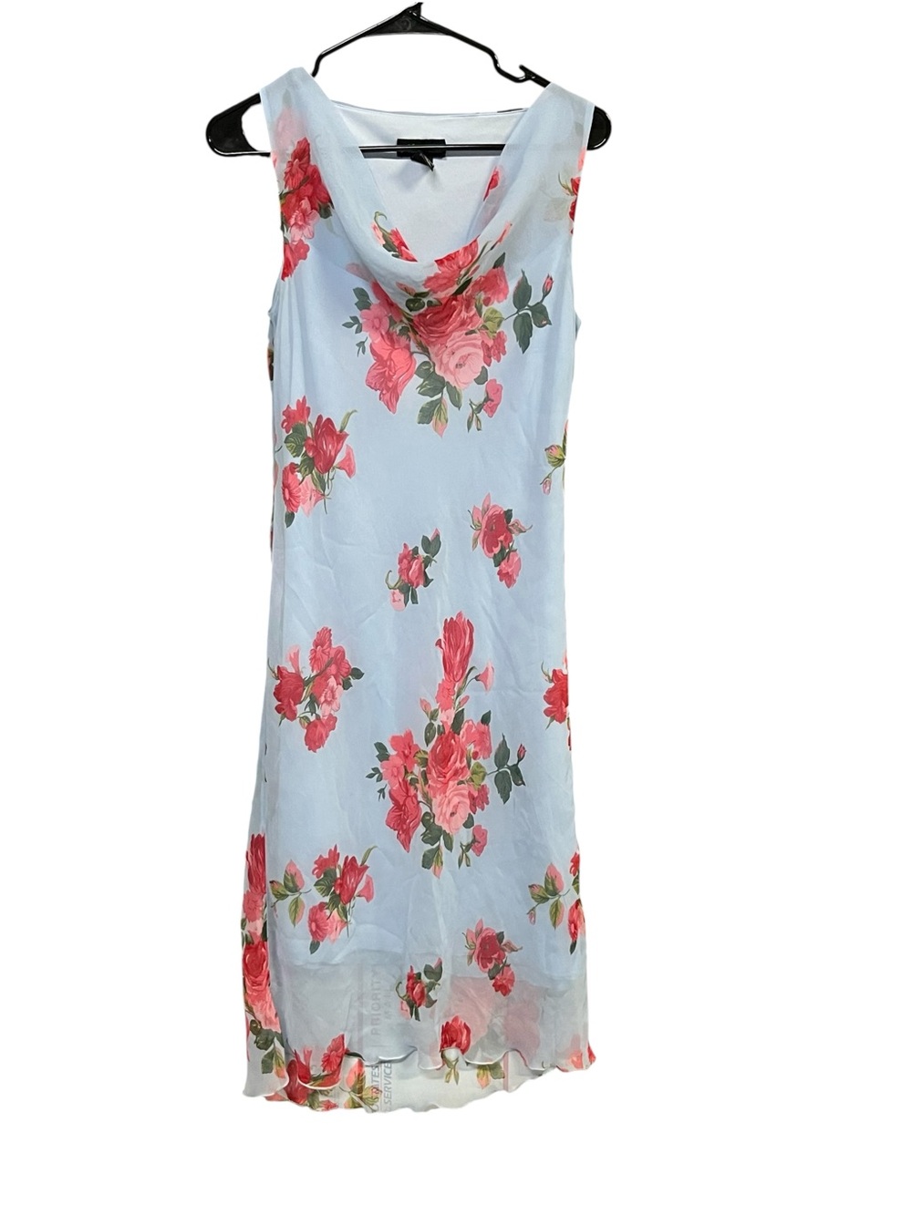 Meghan Matthews Floral Chiffon Midi Dress Sz 6 Y2K Fairycore Coquette 90s Floral